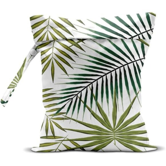 Wet Bag, Wet Dry Bag, Wet Bag for Swimsuit, Travel, Beach, Pool, palm leaves-04 - Picture 1 of 7